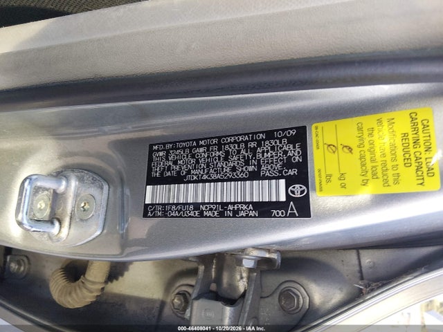Продаж на аукціоні авто 2010 Toyota Yaris, vin: JTDKT4K38A5293360, номер лоту: 46408041