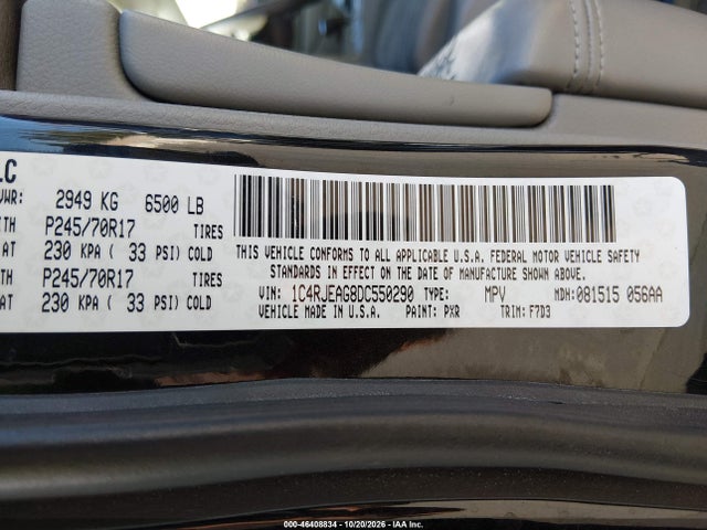 2012 Jeep Grand Cherokee Laredo მანქანა იყიდება აუქციონზე, vin: 1C4RJEAG8DC550290, აუქციონის ნომერი: 46408834