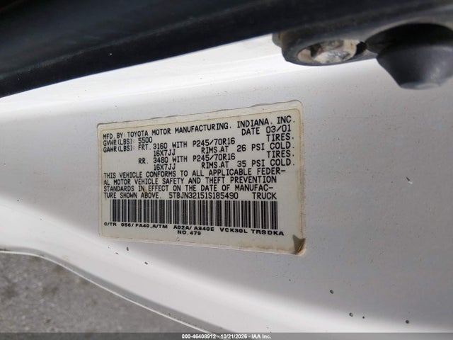 Продаж на аукціоні авто 2001 Toyota Tundra, vin: 5TBJN32151S185490, номер лоту: 46408912