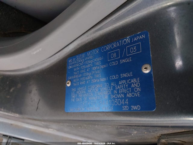 46409498 :رقم المزاد ، JS3TY92V344103044 vin ، 2004 Suzuki Xl-7 Ex/lx مزاد بيع