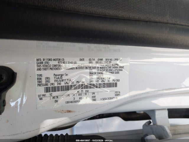Продаж на аукціоні авто 2014 Ford Focus S, vin: 1FADP3E25EL272368, номер лоту: 46410057