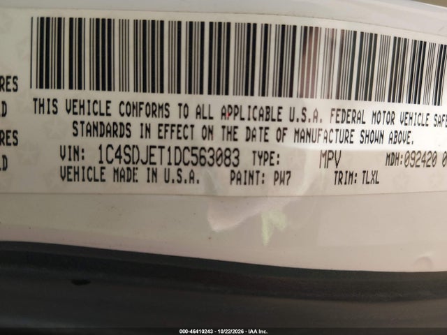 46410243 :رقم المزاد ، 1C4SDJET1DC563083 vin ، 2013 Dodge Durango Citadel مزاد بيع