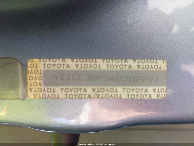 Продаж на аукціоні авто 2004 Toyota Camry Solara Sle, vin: 4T1CE30P54U782271, номер лоту: 46410579