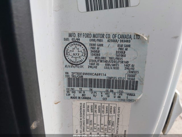Продажа на аукционе авто 1999 Ford F-150 Lariat/work Series/xl/xlt, vin: 2FTRX18W0XCA69114, номер лота: 46410596