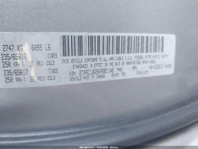 Aukcja sprzedaży 2019 Chrysler Pacifica Touring L, vin: 2C4RC1BG5KR681148, numer aukcji: 46410741