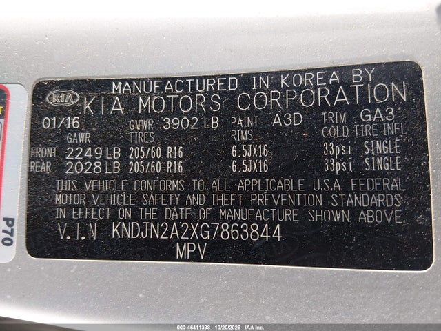 KIA Soul 2016 KNDJN2A2XG7863844 Image 9
