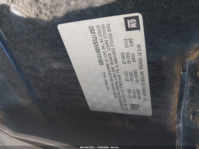 Продаж на аукціоні авто 2013 Cadillac Xts Premium, vin: 2G61T5S39D9191089, номер лоту: 46412221