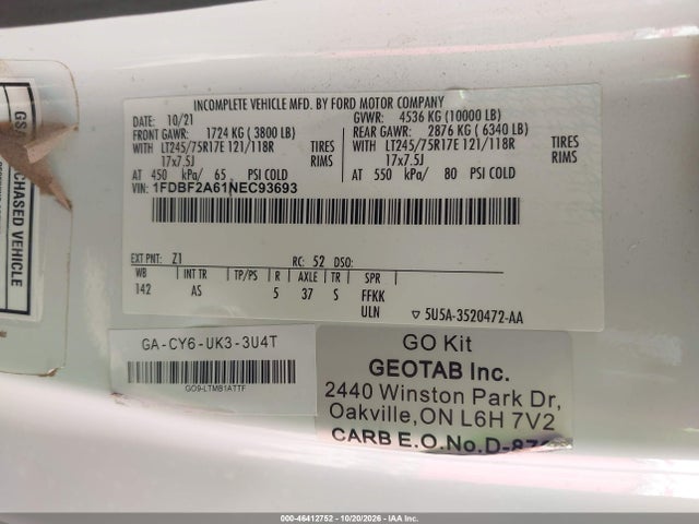 Ford F-250 Xl 2022 1FDBF2A61NEC93693 Image 9