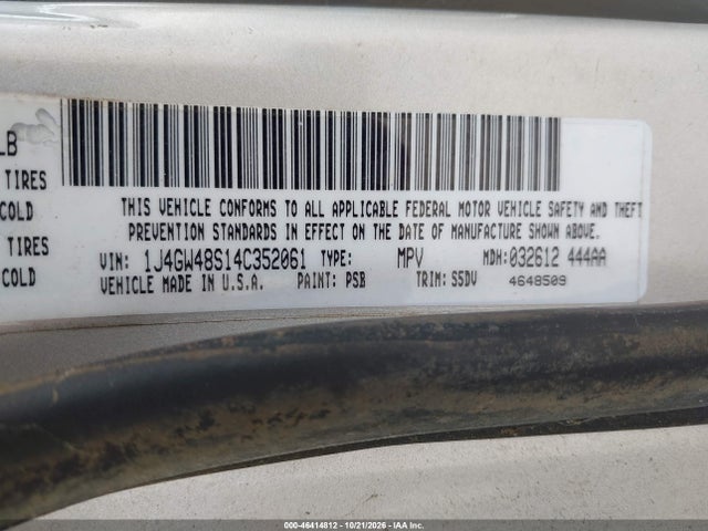2004 Jeep Grand Cherokee Laredo მანქანა იყიდება აუქციონზე, vin: 1J4GW48S14C352061, აუქციონის ნომერი: 46414812