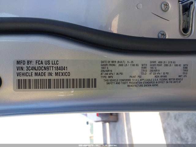 46415275 :رقم المزاد ، 3C4NJDCN9TT184041 vin ، 2026 Jeep Compass Limited Altitude مزاد بيع