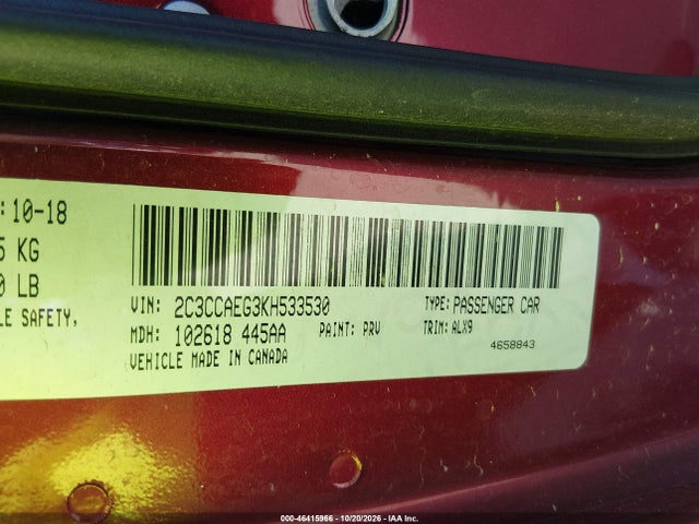 46415966 :رقم المزاد ، 2C3CCAEG3KH533530 vin ، 2019 Chrysler 300 Limited مزاد بيع