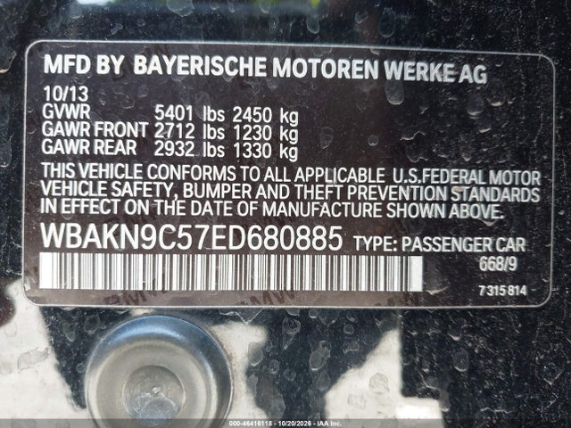 WBAKN9C57ED680885 BMW 550i