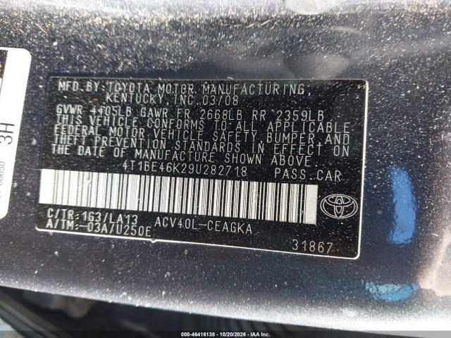 Продаж на аукціоні авто 2009 Toyota Camry Xle, vin: 4T1BE46K29U282718, номер лоту: 46416138