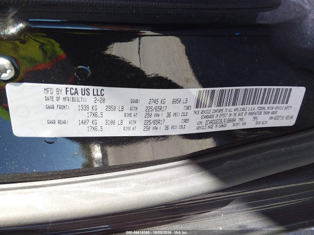 Aukcja sprzedaży 2020 Dodge Grand Caravan Gt, vin: 2C4RDGEG9LR188084, numer aukcji: 46416368