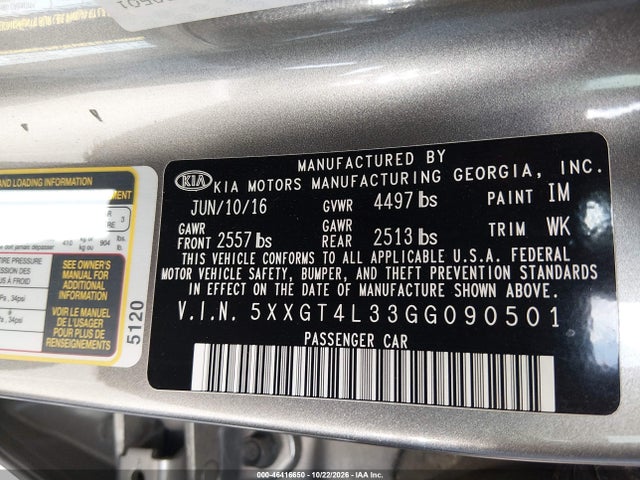 KIA Optima Lx 2016 5XXGT4L33GG090501 Image 9