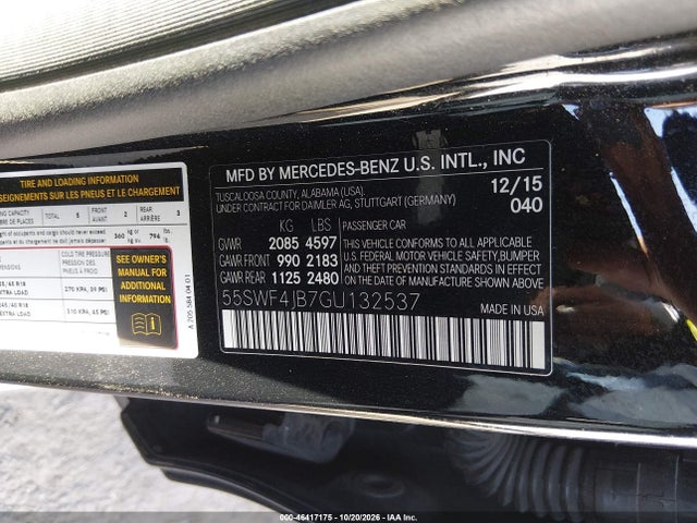 55SWF4JB7GU132537 Mercedes-Benz C 300