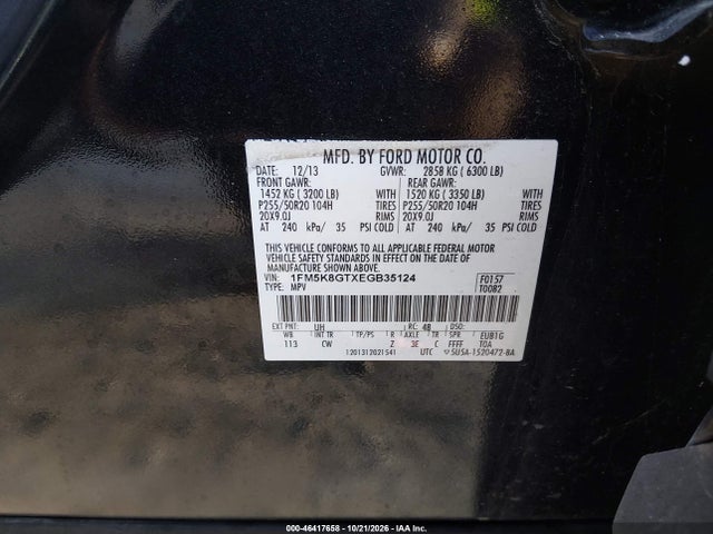 Ford EXPLORER SPORT 2014 1FM5K8GTXEGB35124 Image 9