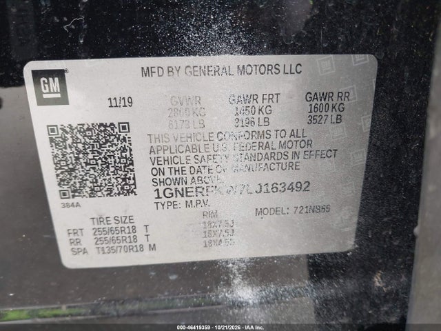 2020 Chevrolet Traverse Fwd Ls მანქანა იყიდება აუქციონზე, vin: 1GNERFKW7LJ163492, აუქციონის ნომერი: 46419359