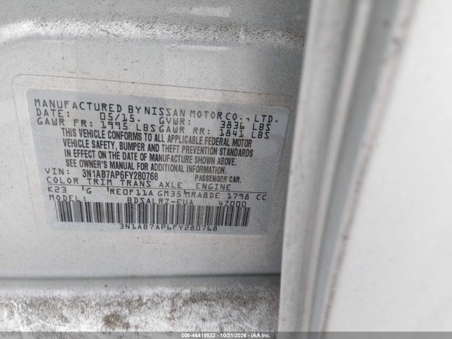 3N1AB7AP6FY280768 Nissan SENTRA SR