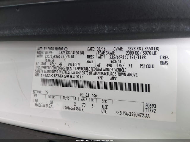 Ford Transit-150 Xl 2016 1FMZK1ZMXGKB41911 Image 9