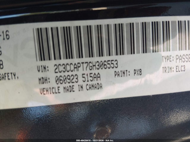 46420418 :رقم المزاد ، 2C3CCAPT7GH306553 vin ، 2016 Chrysler 300 300c Platinum مزاد بيع