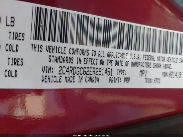 Dodge Grand Caravan Sxt 2014 2C4RDGCG2ER291451 Image 9