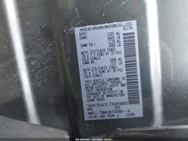 Nissan Rogue Sl 2026 5N1BT3CA2TC766980 Image 9