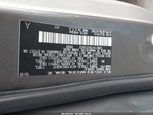 46421924 :رقم المزاد ، 5TBET34156S516452 vin ، 2006 Toyota Tundra Sr5 V8 مزاد بيع