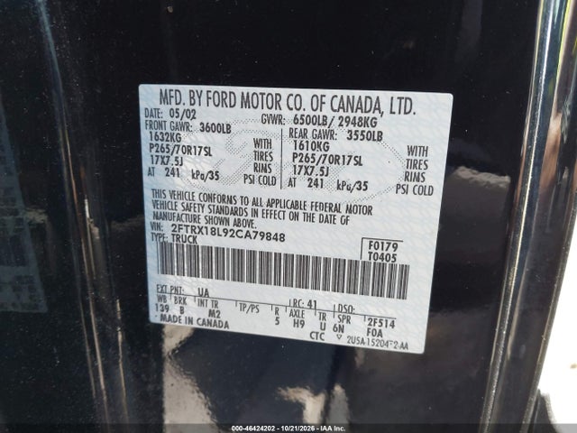 Продажа на аукционе авто 2002 Ford F-150 Lariat/xl/xlt, vin: 2FTRX18L92CA79848, номер лота: 46424202