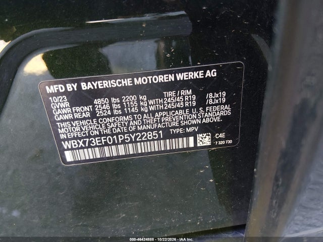 Продажа на аукционе авто 2023 Bmw X1 Xdrive28i, vin: WBX73EF01P5Y22851, номер лота: 46424888