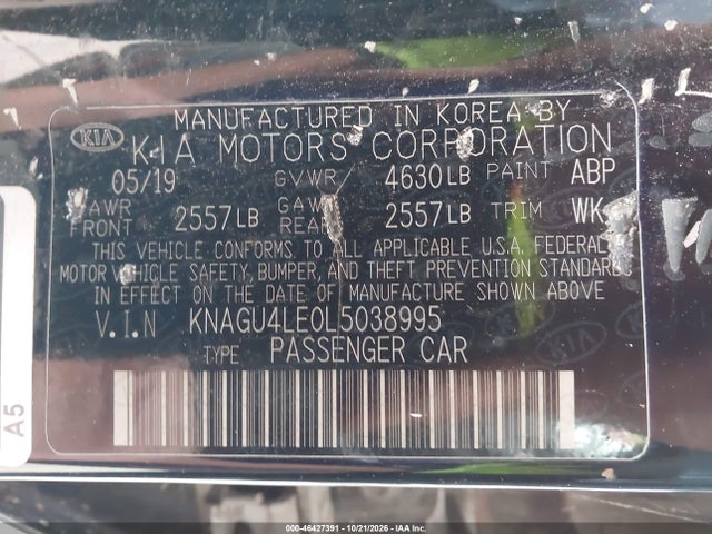KIA Optima Hybrid Ex 2020 KNAGU4LE0L5038995 Image 9