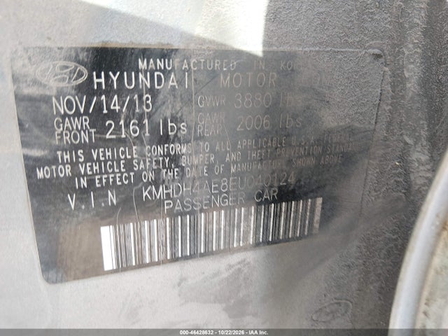 Aukcja sprzedaży 2014 Hyundai Elantra Se, vin: KMHDH4AE8EU040124, numer aukcji: 46428632