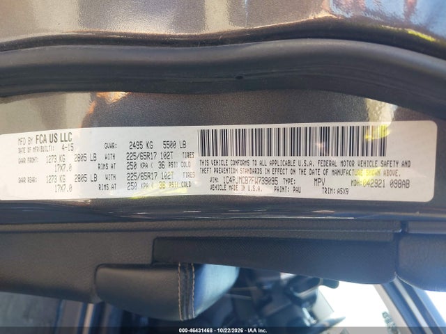 Продаж на аукціоні авто 2015 Jeep Cherokee Latitude, vin: 1C4PJMCB7FW739095, номер лоту: 46431468