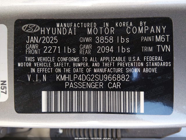 Hyundai Elantra Limited 2025 KMHLP4DG2SU966882 Image 9