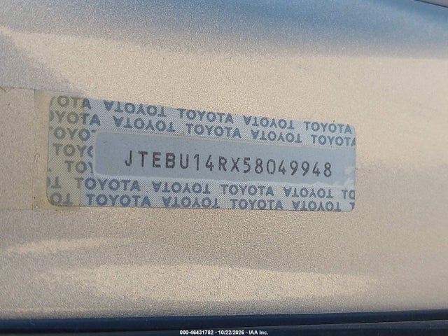 Aukcja sprzedaży 2005 Toyota 4runner Sr5 Sport V6, vin: JTEBU14RX58049948, numer aukcji: 46431782