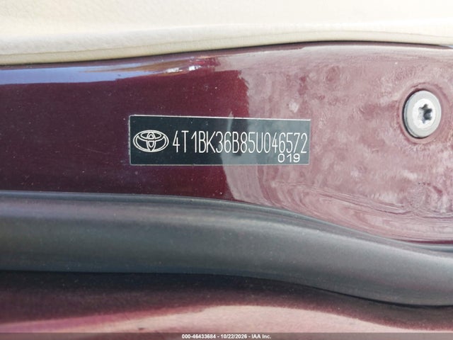46433684 :رقم المزاد ، 4T1BK36B85U046572 vin ، 2005 Toyota Avalon Xls مزاد بيع