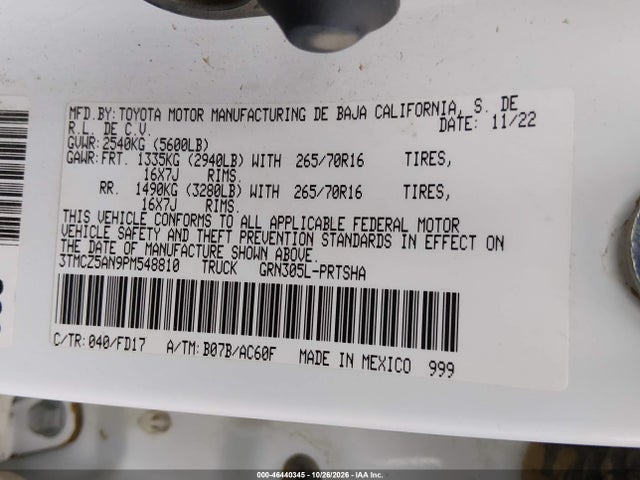 3TMCZ5AN9PM548810 Toyota Tacoma Trd Off Road
