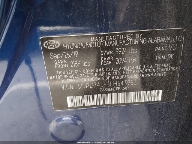 Hyundai ELANTRA SE 2020 5NPD74LF3LH543953 Image 17