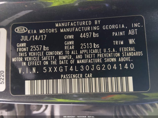 KIA Optima S 2018 5XXGT4L30JG204140 Image 9