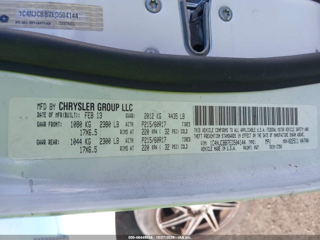 Jeep Compass Sport 2014 1C4NJCBB7ED504144 Image 9