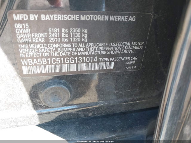BMW 535i 2016 WBA5B1C51GG131014 Image 9