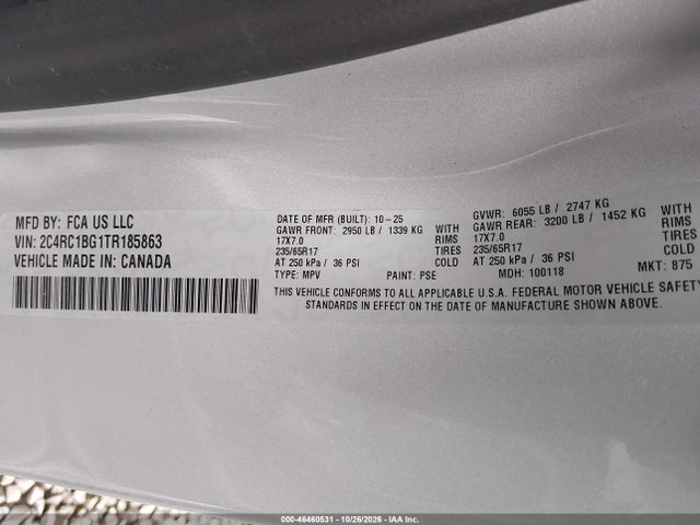 Chrysler Pacifica Select 2026 2C4RC1BG1TR185863 Image 9