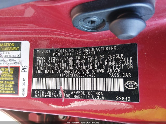 4T1BF1FK6EU817426 Toyota CAMRY LE