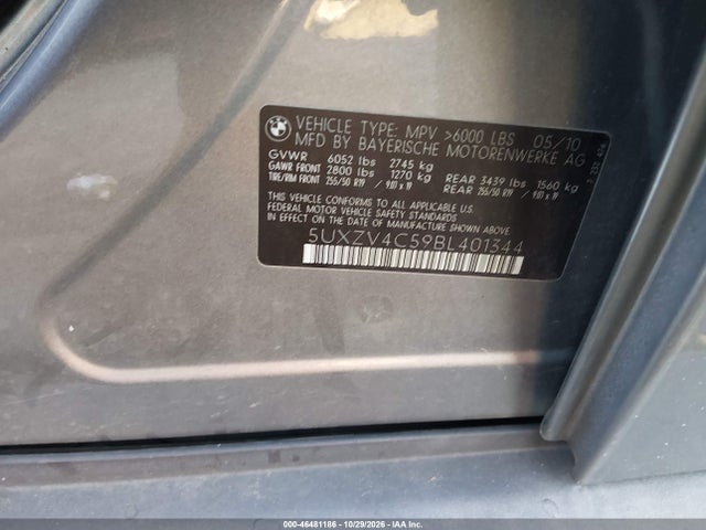 Aukcja sprzedaży 2011 Bmw X5 Xdrive35i/xdrive35i Premium/xdrive35i Sport Activity, vin: 5UXZV4C59BL401344, numer aukcji: 46481186