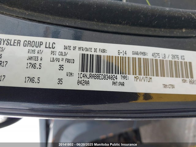 1C4NJRAB8ED834024 Jeep Patriot