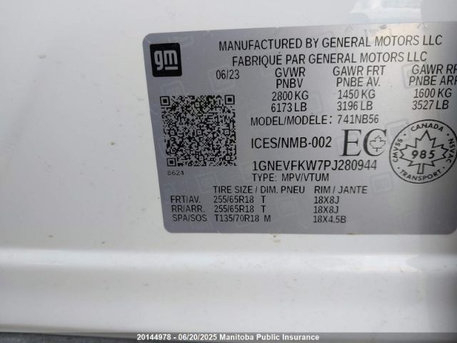 1GNEVFKW7PJ280944 Chevrolet lfy