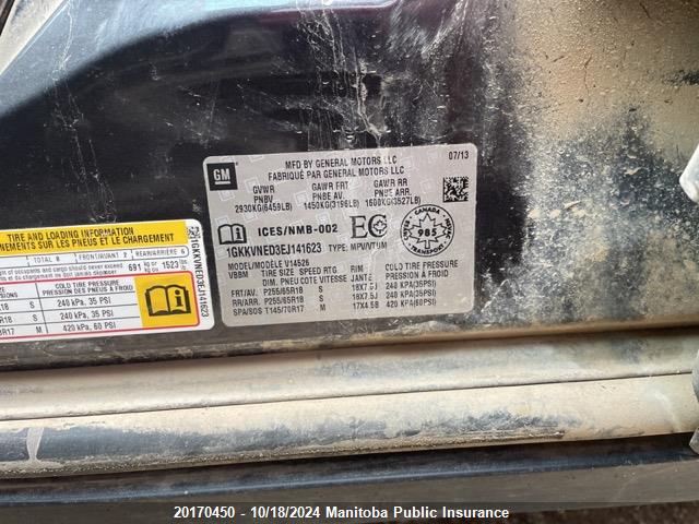 1GKKVNED3EJ141623 GMC llt