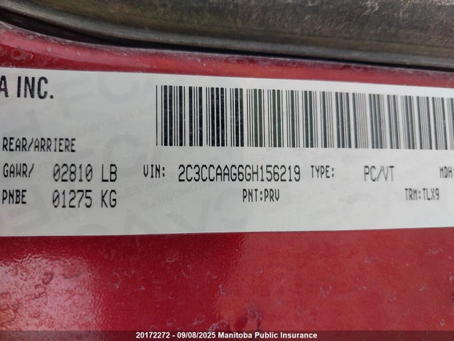 2C3CCAAG6GH156219 Chrysler 300