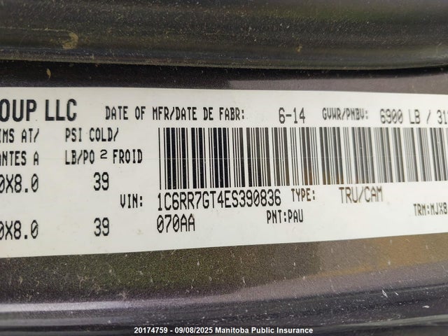 1C6RR7GT4ES390836 Dodge 1500