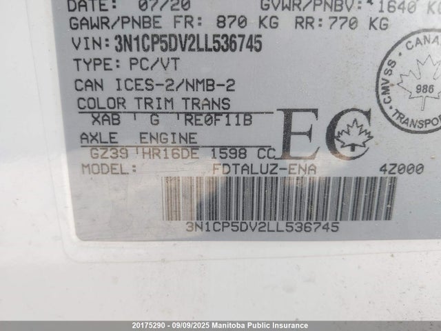 Nissan Kicks 2020 3N1CP5DV2LL536745 Image 9